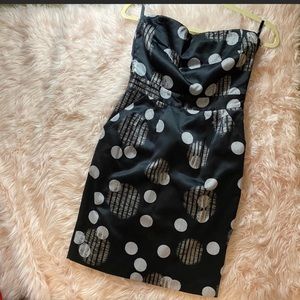 banana republic factory polka dot strapless dress